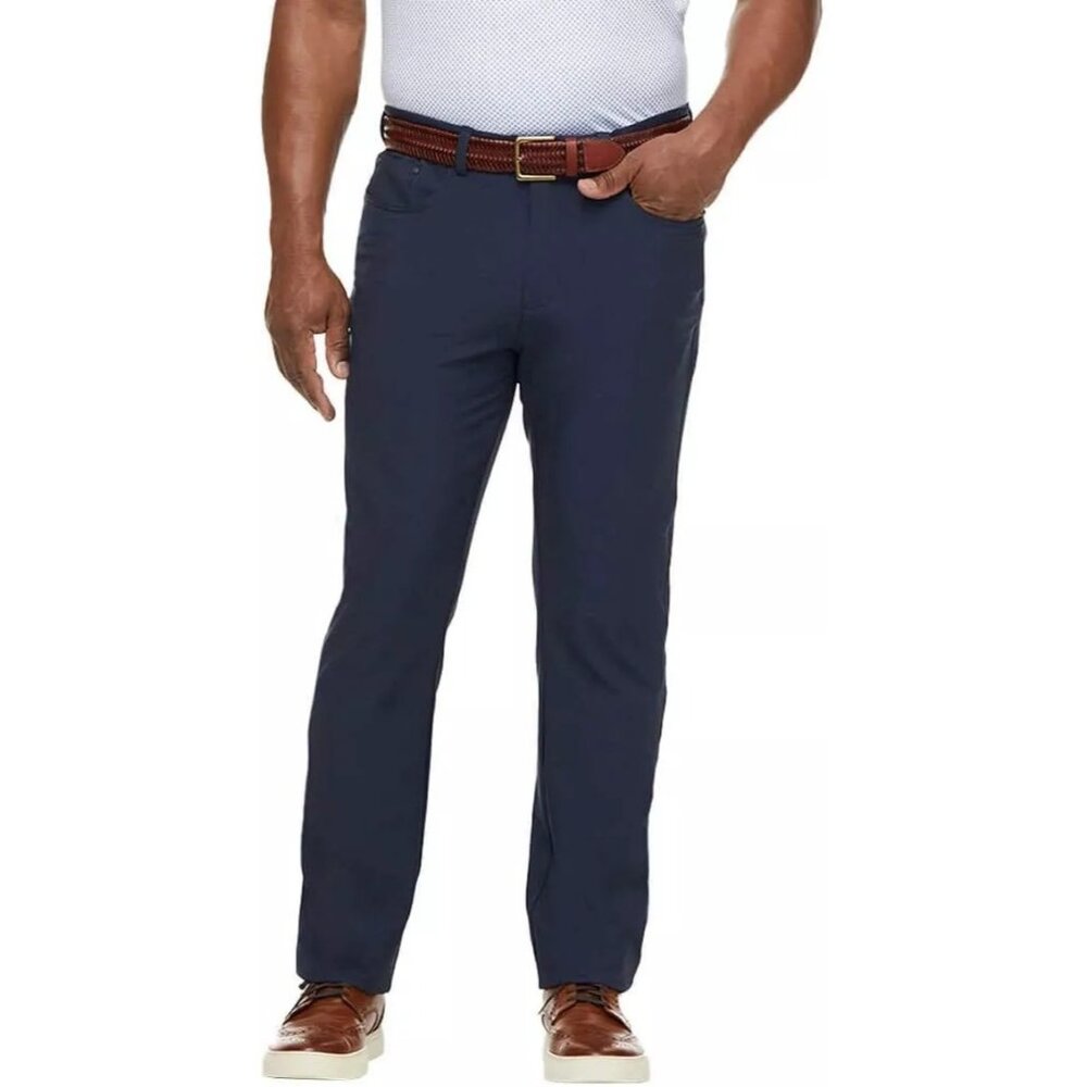 Greg Norman Mens Vjone Garment Dark Blue Pants Stretch Performance Pants Size 40